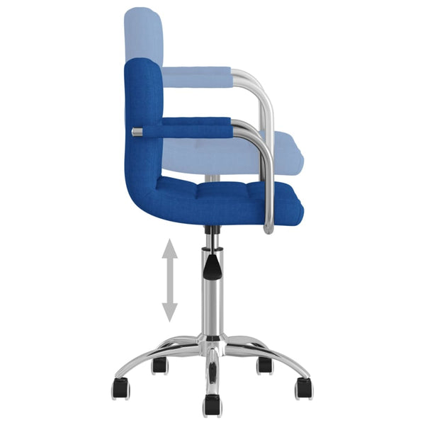 vidaXL Dining Chair Swivel Blue Fabric