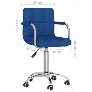 vidaXL Dining Chair Swivel Blue Fabric