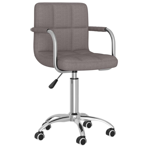vidaXL Swivel Dining Chair Taupe Fabric