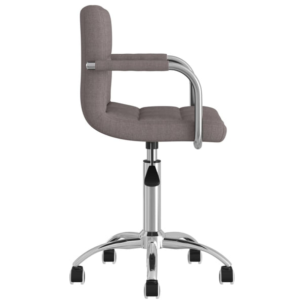 vidaXL Swivel Dining Chair Taupe Fabric