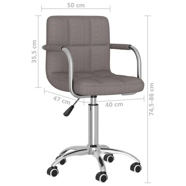 vidaXL Swivel Dining Chair Taupe Fabric