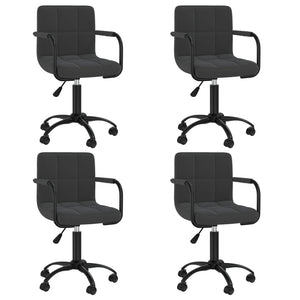 vidaXL Dining Chairs 4 pcs Swivel Black Velvet