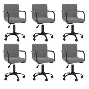 vidaXL Dining Chairs 6 pcs Swivel Dark Grey Velvet