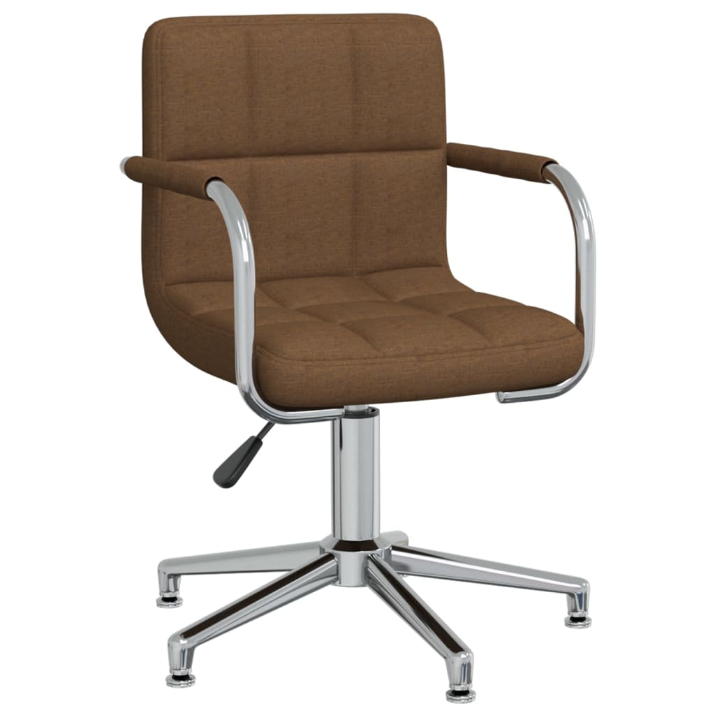 vidaXL Swivel Dining Chair Brown Fabric