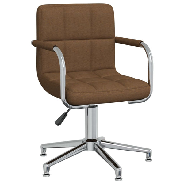 vidaXL Swivel Dining Chair Brown Fabric