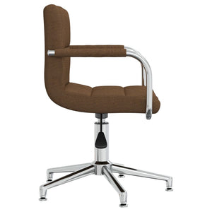 vidaXL Swivel Dining Chair Brown Fabric