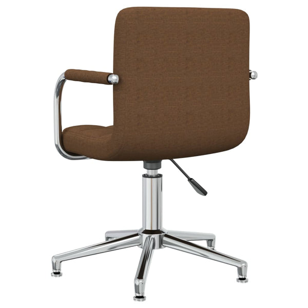 vidaXL Swivel Dining Chair Brown Fabric