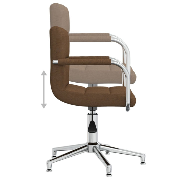 vidaXL Swivel Dining Chair Brown Fabric