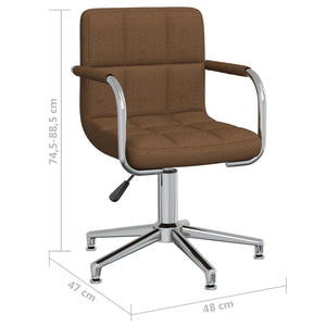 vidaXL Swivel Dining Chair Brown Fabric