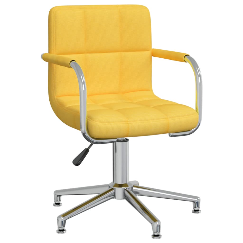 vidaXL Swivel Dining Chair Mustard Yellow Fabric