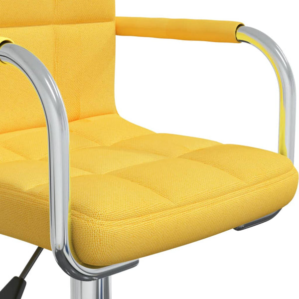 vidaXL Swivel Dining Chair Mustard Yellow Fabric