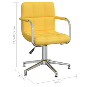 vidaXL Swivel Dining Chair Mustard Yellow Fabric