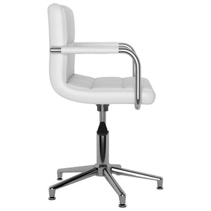 vidaXL Dining Chairs 4 pcs. Swivel White Faux Leather