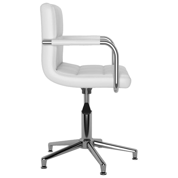 vidaXL Dining Chairs 4 pcs. Swivel White Faux Leather