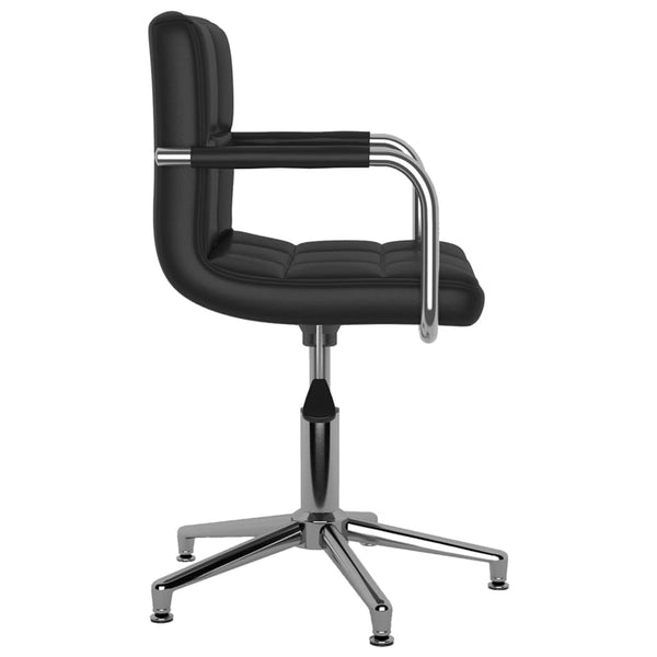 vidaXL Dining Chairs 6 pcs Swivel Black Faux Leather
