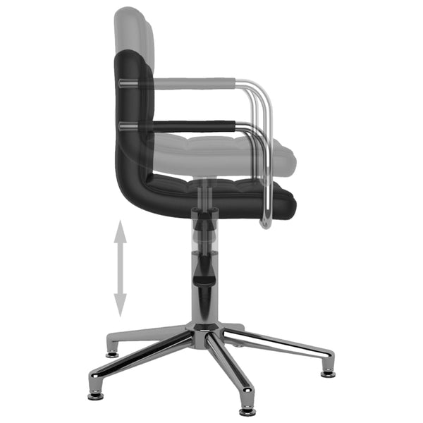 vidaXL Dining Chairs 6 pcs Swivel Black Faux Leather