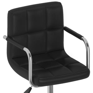 vidaXL Dining Chairs 6 pcs Swivel Black Faux Leather