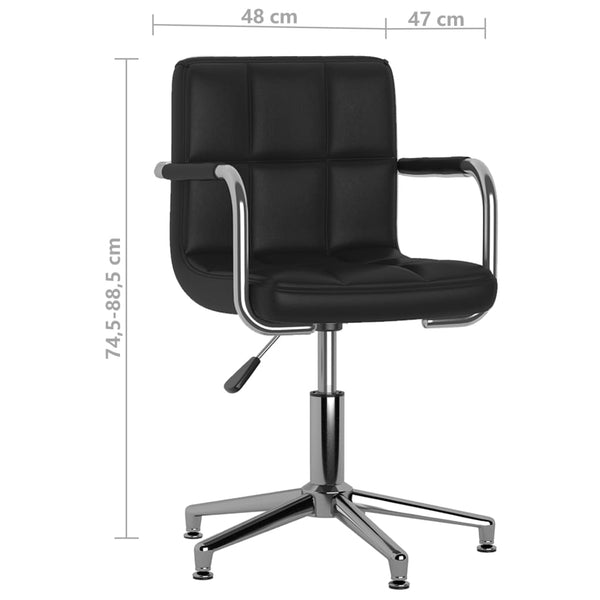 vidaXL Dining Chairs 6 pcs Swivel Black Faux Leather