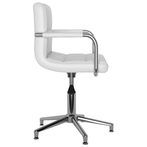 vidaXL Swivel Dining Chair White Faux Leather
