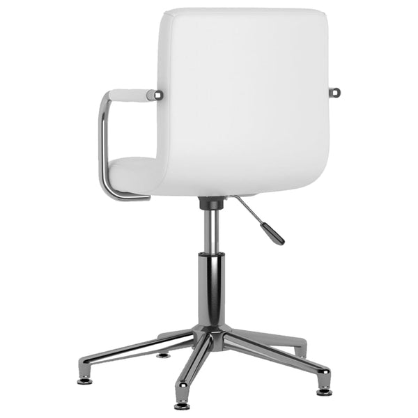 vidaXL Swivel Dining Chair White Faux Leather