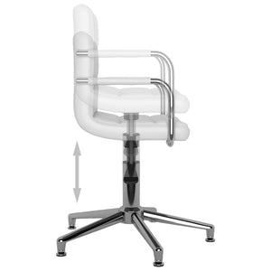 vidaXL Swivel Dining Chair White Faux Leather