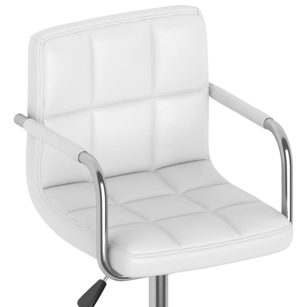 vidaXL Swivel Dining Chair White Faux Leather