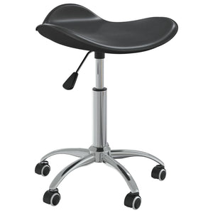 vidaXL Dining Chair Swivel Black Faux Leather