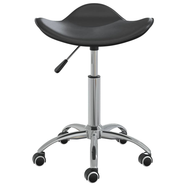 vidaXL Dining Chair Swivel Black Faux Leather