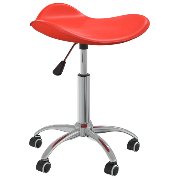 vidaXL Dining Chair Swivel Red Faux Leather