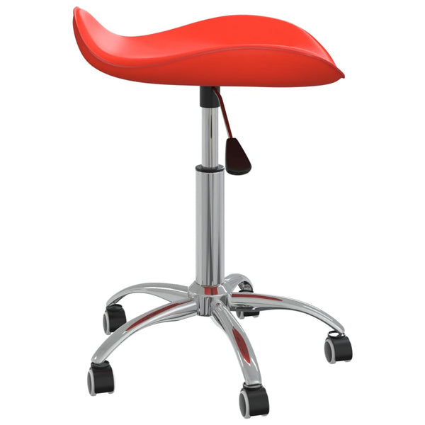 vidaXL Dining Chair Swivel Red Faux Leather