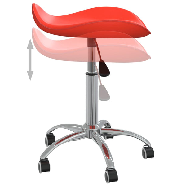 vidaXL Dining Chair Swivel Red Faux Leather