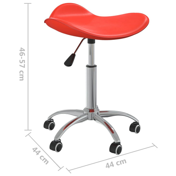 vidaXL Dining Chair Swivel Red Faux Leather