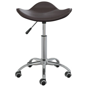 vidaXL Swivel Dining Chair Brown Faux Leather