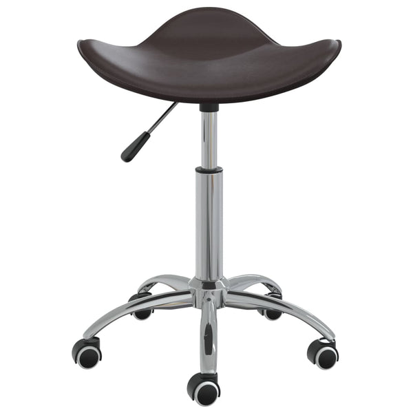 vidaXL Swivel Dining Chair Brown Faux Leather