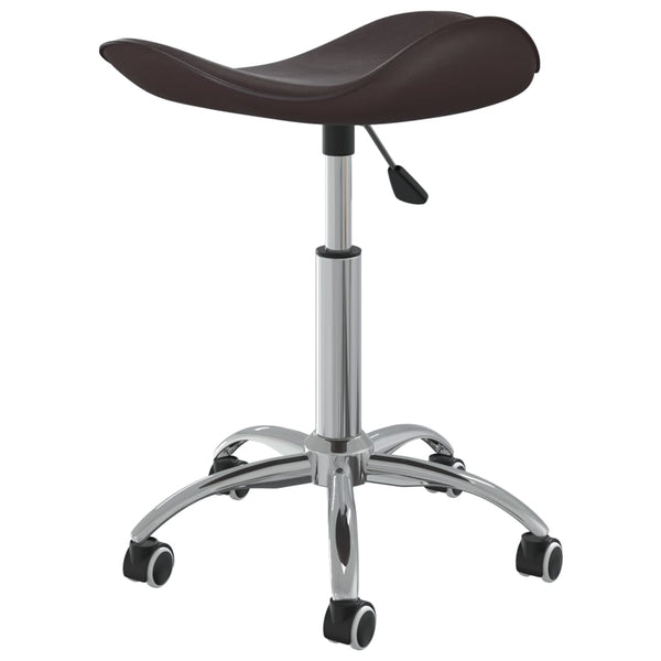 vidaXL Swivel Dining Chair Brown Faux Leather