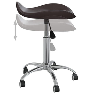 vidaXL Swivel Dining Chair Brown Faux Leather