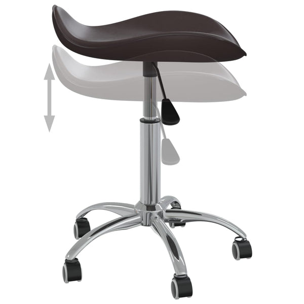 vidaXL Swivel Dining Chair Brown Faux Leather