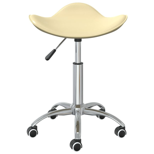 vidaXL Swivel Dining Chair Cream Faux Leather