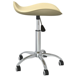 vidaXL Swivel Dining Chair Cream Faux Leather