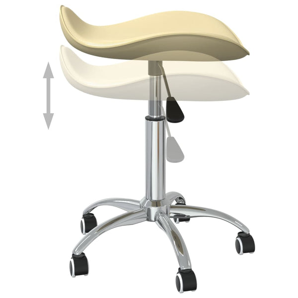vidaXL Swivel Dining Chair Cream Faux Leather