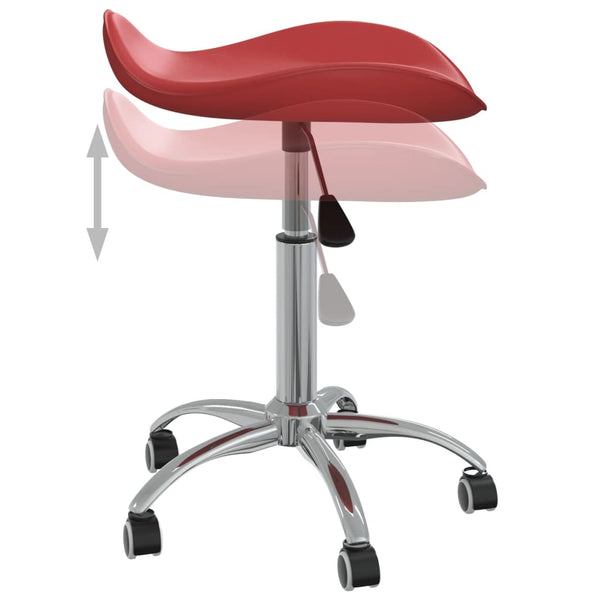 vidaXL Swivel Dining Chair Wine Red Faux Leather