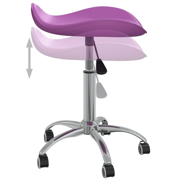 vidaXL Dining Chair Swivel Purple Faux Leather