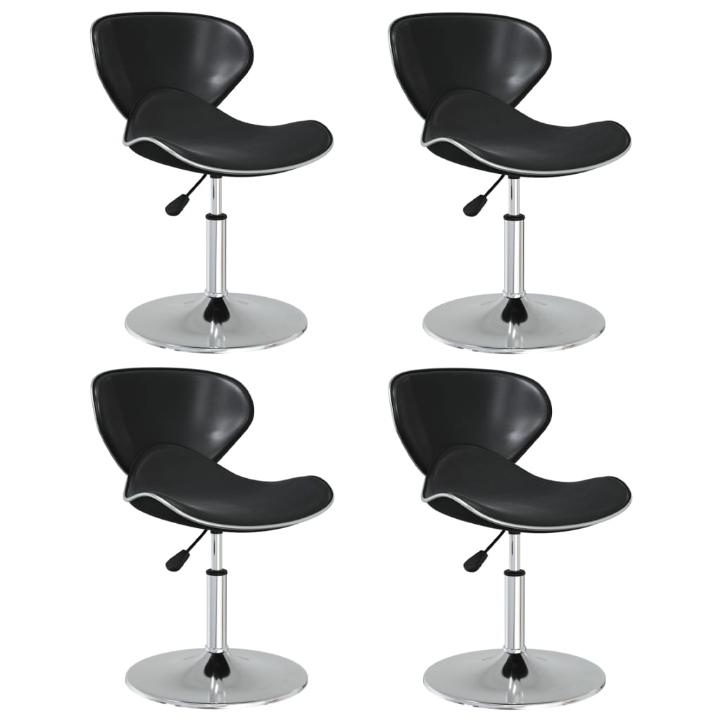 vidaXL Dining Chairs 4 pcs Black Faux Leather