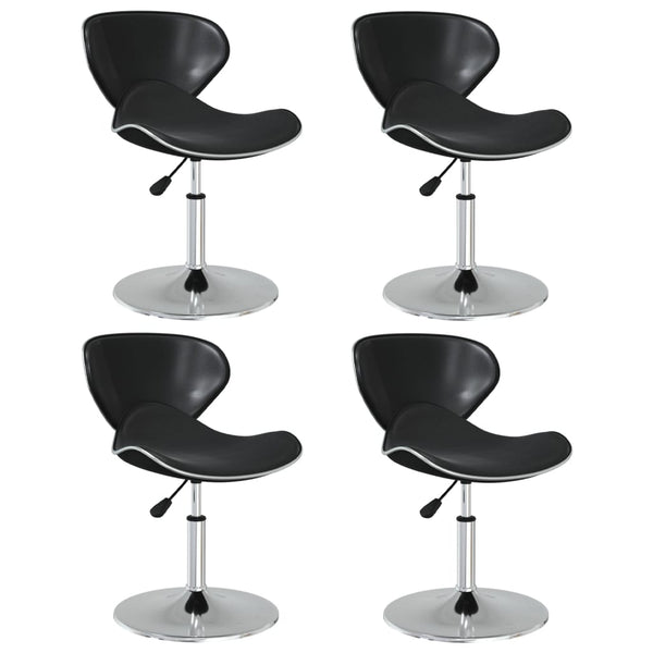 vidaXL Dining Chairs 4 pcs Black Faux Leather
