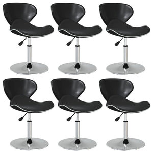 vidaXL Dining Chairs 6 pcs Black Faux Leather