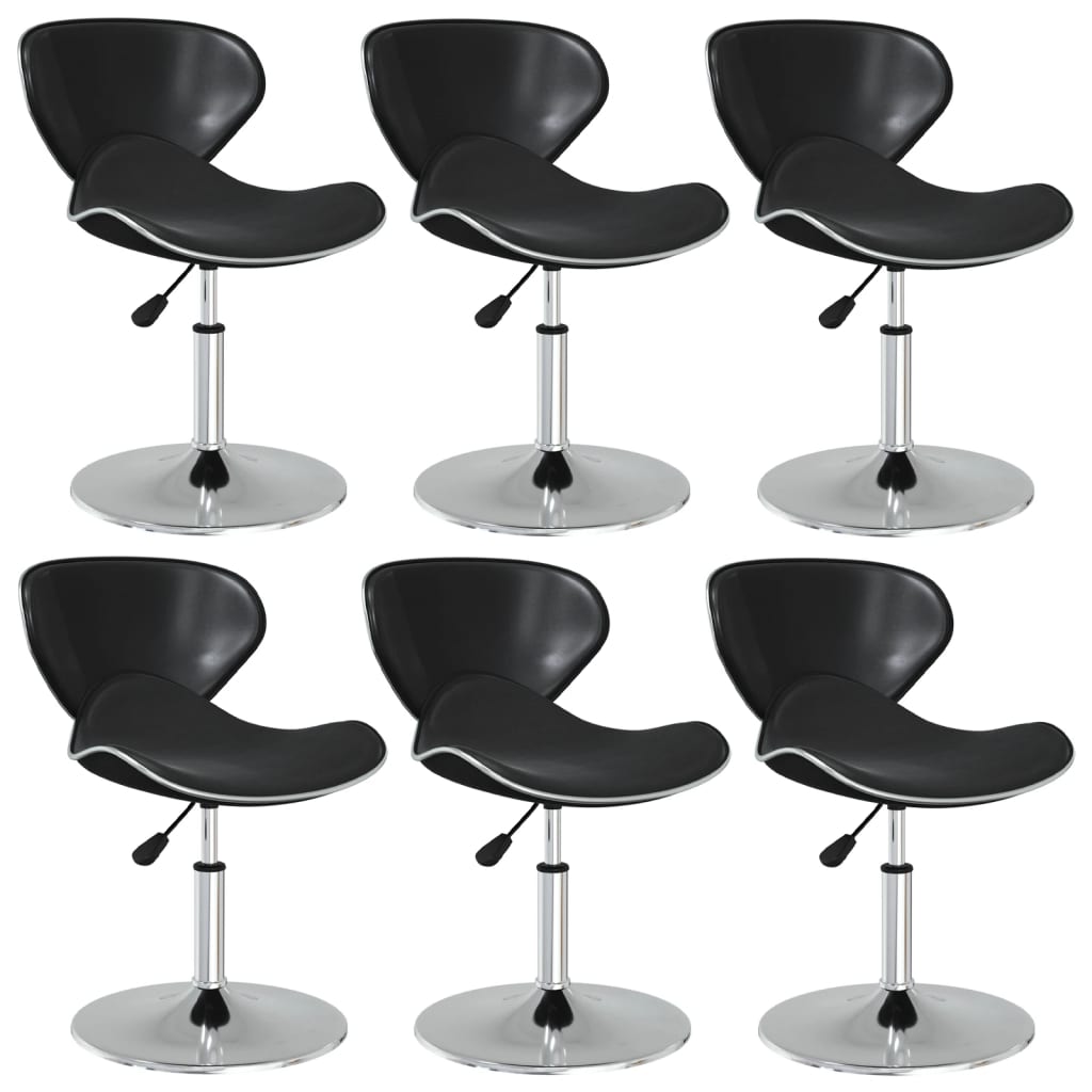 vidaXL Dining Chairs 6 pcs Black Faux Leather