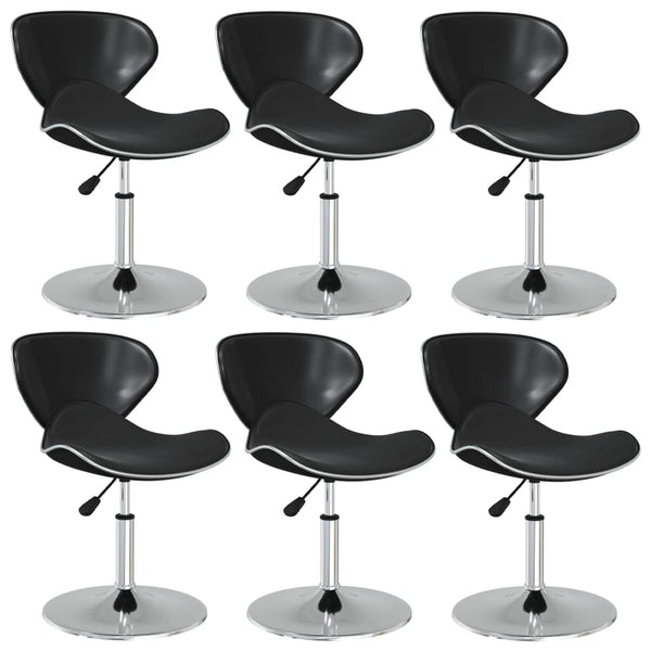 vidaXL Dining Chairs 6 pcs Black Faux Leather