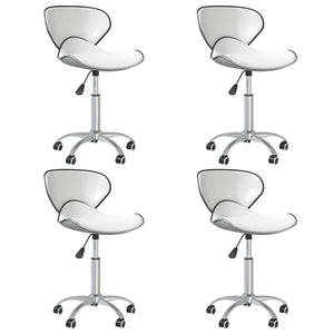vidaXL Dining Chairs 4 pcs. Swivel White Faux Leather