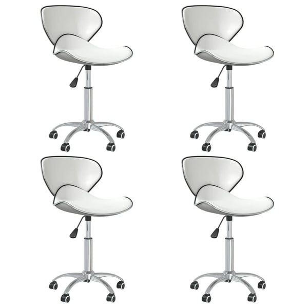 vidaXL Dining Chairs 4 pcs. Swivel White Faux Leather