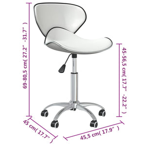 vidaXL Dining Chairs 4 pcs. Swivel White Faux Leather